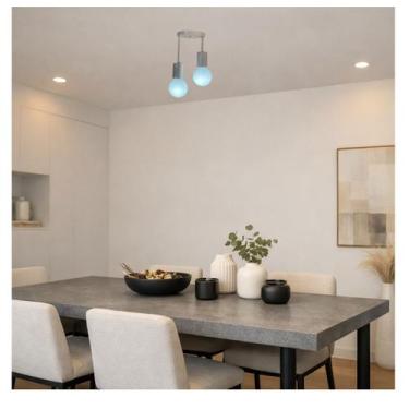 Imagem de Luminária Plafon Duplo E27 Sobrepor Luz Teto Forro - Ponto Luz, Branco