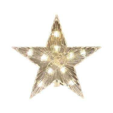 Imagem de Estrela Brilhante De 15cm Com Glitter Para Topo De Árvore De Natal, En
