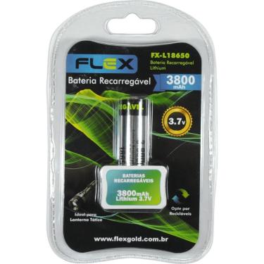 Imagem de Bateria Recarregavel 2 Flex FX-L18650 Uso Eletronico Lithium 3800MAH 3,7V Bivolt Alta Capacidade