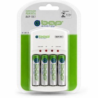 Imagem de Carregador BAP Energy BAP-551 + 4 Pilhas AA 2700mAh