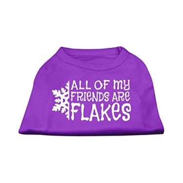 Imagem de Mirage Pet Products Camisetas estampadas All My Friends Are Flakes de 40,6 cm para animais de estimação, GG, roxo