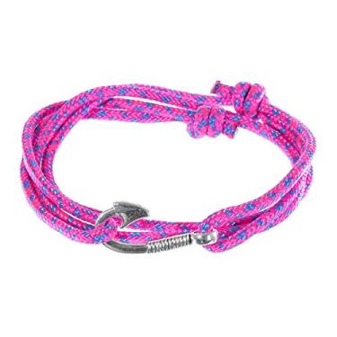 Imagem de West Coast Paracord Pulseiras femininas ajustáveis com âncora náutica e gancho de peixe – feitas de corda de nylon