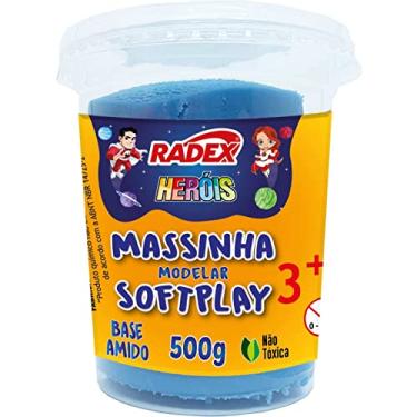 Imagem de Massa Para Modelar, Radex, Heróis, 500 Gramas, Azul