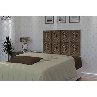 Imagem de Painel Cama Box Suspenso Tokyo com Botão Solteiro 0,90 Cor Marrom - JM Casa dos Móveis