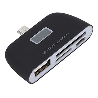 Imagem de Leitor de cartão com porta de carga Micro USB, 4 em 1 OTG Smart Card Reader multifuncional Mini de grande capacidade para tablet para celular