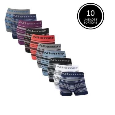 Imagem de Kit Com 10 Cuecas Boxer Box Masculina Microfibra Sortida