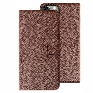 Imagem de GSYH Capa carteira para iPhone 13 Mini/13/13 Pro/13 Pro Max, capa flip de couro com função de suporte e compartimentos para cartão à prova de choque proteção de câmera, marrom, 13pro 15,1 cm