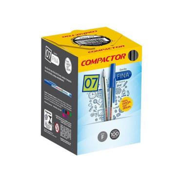 Imagem de Caneta Esferográfica 07 100 Unidades Compactor - Preta