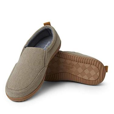 Imagem de Dearfoams Pantufa masculina Alpine Zurich com costas fechadas, Fóssil, Medium