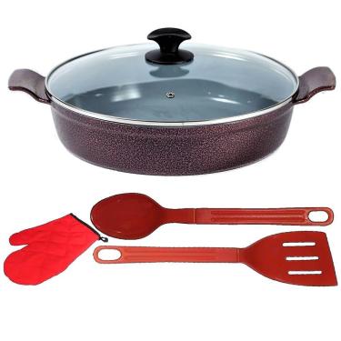 Imagem de Frigideira Cereja Antiaderente Cerâmica Talher Luva 03 30cm