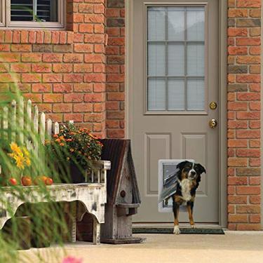 Imagem de Ideal Pet Products Designer Series Ruff-Weather Pet Door com moldura telescópica, média, 7,25" x 13" Tamanho da aba