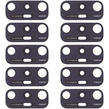 Imagem de HUANGYUNCHAO Acessórios telefônicos 10 PCS Lente da câmera traseira para Xiaomi Mi 10S M2102J2SC Substituição do telefone celular