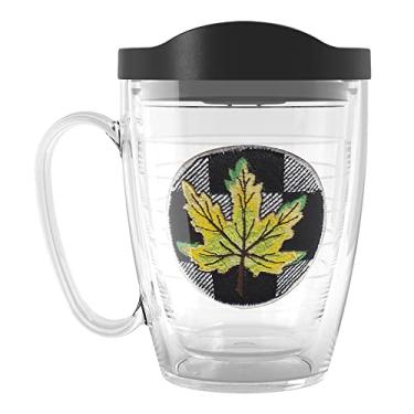 Imagem de Tervis Caixa de térmico xadrez com folha de outono amarelo feito nos EUA, 473 g