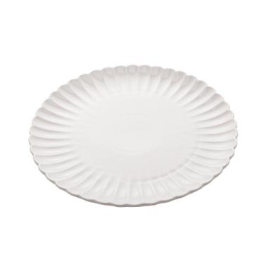 Imagem de Cj 2 Pratos Rasos De Porcelana Pétala Branco Matt 25Cm