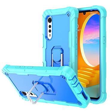 Imagem de For LG Velvet PC + Rubber 3-layers Shockproof Protective Case with Rotating Holder