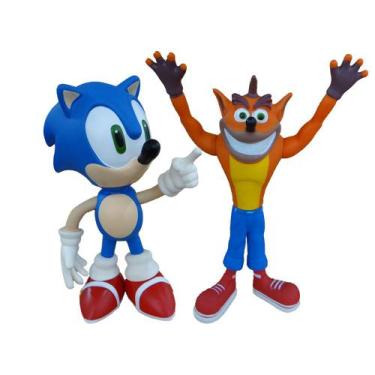 Sonic e Sonic Vermelho Collection - 2 Bonecos Grandes - Super Size