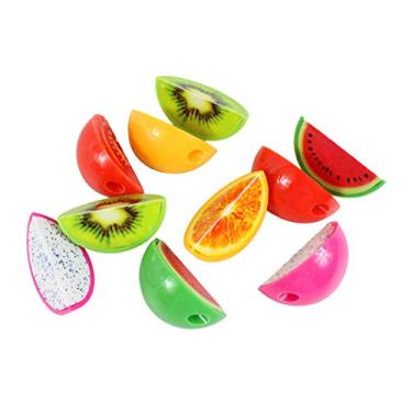 Imagem de Xiaoyu Apontador de lápis de plástico em forma de fruta criativo de 15 peças para escola, escritório, (as cores podem variar)