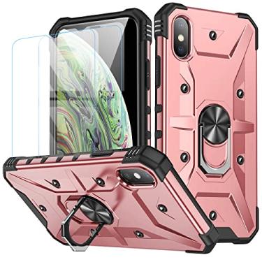 Imagem de Capa para iphone X (2 protetores de tela de vidro temperado), iphone X Case (Ouro rosê)