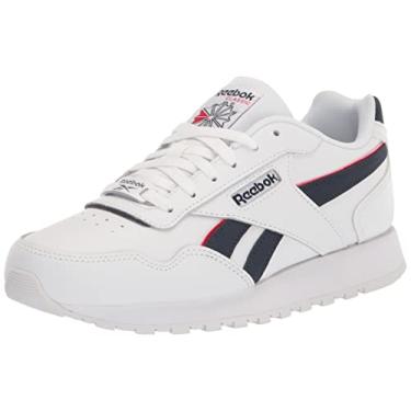 Imagem de Reebok Tênis masculino clássico Harman Run, Branco/vetor azul marinho/vermelho vetor 1, 43