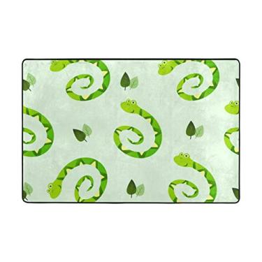 Imagem de My Little Nest Tapete de área bonito cobras verdes capacho leve 2' x 3', esponja de memória interior exterior decoração tapete para entrada sala de estar quarto escritório cozinha corredor