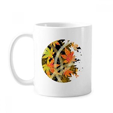 Imagem de Caneca de cerâmica com estampa de flores geométrica de folha de bordo cerâmica xícara de porcelana de café