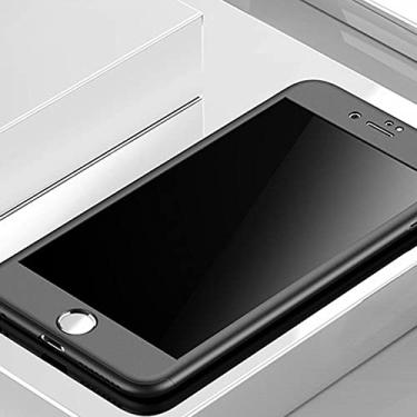 Imagem de Capa protetora para iPhone 7 8 6 6s Plus SE 2020 para capa protetora para iPhone 11 Pro XS MAX XR 5 5s com vidro, preto, para iphone 6 6s para capa completa 360 para telefone