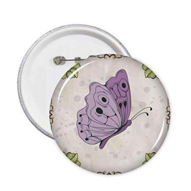 Imagem de Borboleta roxa com alfinetes de citação, botão de distintivo, decoração acessório, 5 peças