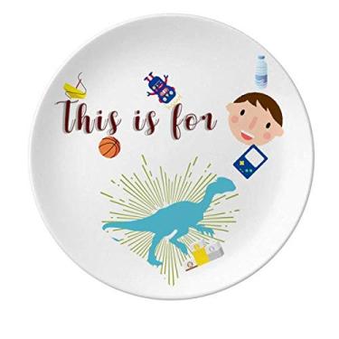 Imagem de Prato de porcelana para caçar carnes com animais para meninos e homens