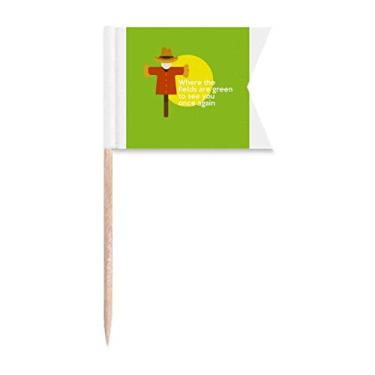 Imagem de Letras emocionais clássicas inglesas bandeiras de palito de dente rural, marcação de rotulagem para bolo de festa, comida e queijos