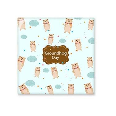 Imagem de Pedra adorna de tijolo vitrificado para o Dia de Groundhog do Canadá e dos EUA