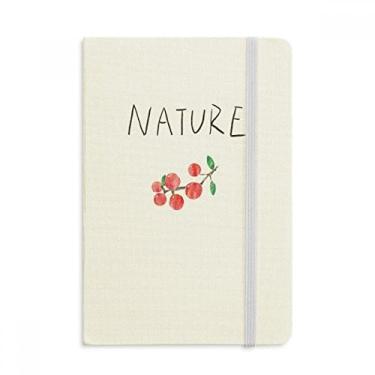 Imagem de Caderno de pintura de plantas de frutas vermelhas em tecido capa dura para diário clássico