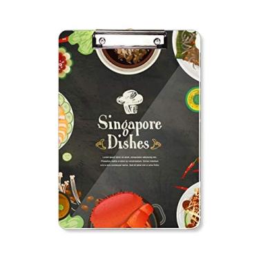 Imagem de Prancheta de prancheta famosa Singapura com pratos deliciosos A4