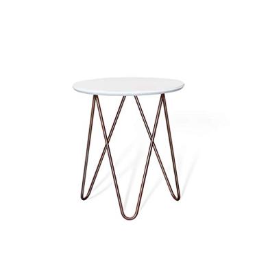 Imagem de Mesa Lateral Redonda Laqueada 05 Branca Cercatto