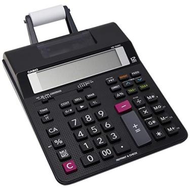 Imagem de Calculadora com Impressora, 12 Dígitos, Casio, HR-150RC, Preto
