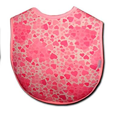 Imagem de Clingo Babador Neoprene Com Bolso Coletor Corações Rosa