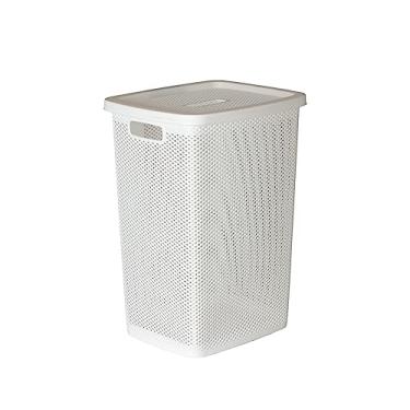 Imagem de Cesto de Roupas 40 Litros Com Tampa Linea Branco 52 Cm
