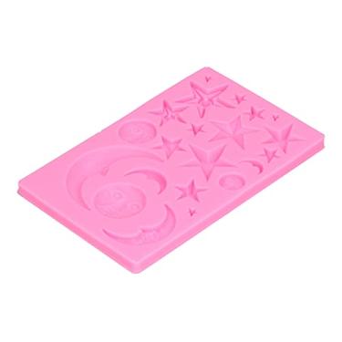 Imagem de Molde de sorvete de silicone de estrela para pão de bolo para comida com sabor de musse para casa para padaria (rosa)