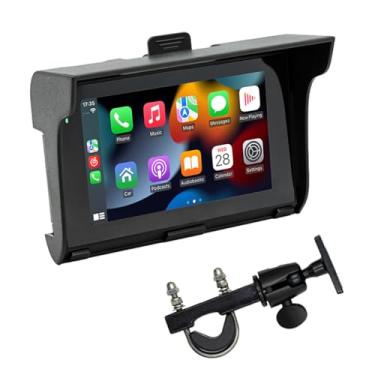 Imagem de XRC TECH Tela sensível ao toque HD de 5 polegadas sem fio Carplay Android Auto IP65 à prova d'água navegador GPS, Bluetooth sem conexão, espelho, leitor de MP5 multimídia