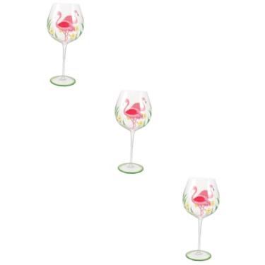 Imagem de COHEALI 3 Pecas De Vinho Flamingo Taças Pintadas De Flamingo Taça De Coquetel Festa Havaí Taças De Bebida De Praia Taça De Festa Taças De Vinho Pintado Caneca De Cerveja Vidro Garota
