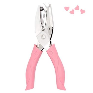 Imagem de Jeemiter Furadores de papel portátil de 0,63 cm em formato de coração com cabo macio para etiquetas, bilhetes de roupas