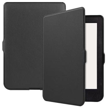 Imagem de ZZOUGYY Capa E-Reader para Kobo Nia 15.2 cm (versão 2020), ultrafina, leve, com função hibernar/despertar automática, capa de couro fólio para e-book Kobo Nia 2020 (preto)