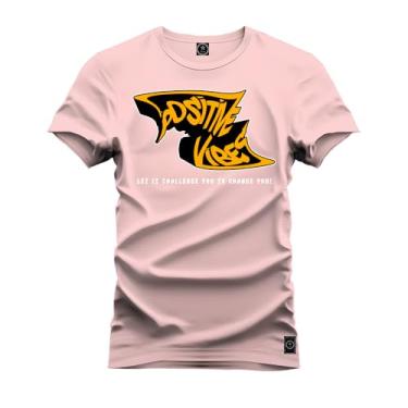 Imagem de Camiseta Plus Size T-Shirt 100% Algodão Estampada Durável Lostimile Rosa G3