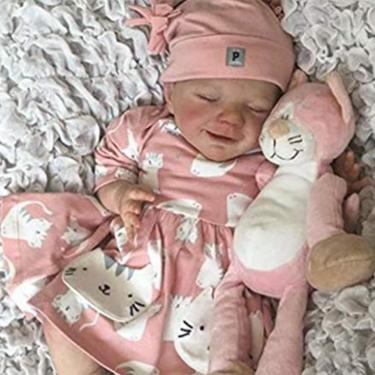 Imagem de QIYANER Bebê Reborn Menina,Bebe Reborn Realista Recem Nascido,Menina renascida de olhos fechados, com roupas de boneca, diversos tamanhos de bonecas,20”Menina