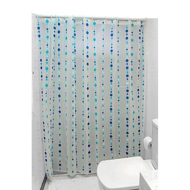 Imagem de Cortina para box de Banheiro Toskana Contas 711_292 180X180 Branco/Azul Claro/Azul