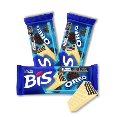 Imagem de Bis Oreo Chocolate Lacta Kit 3 Caixas Com 16 Unidades