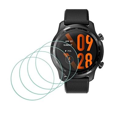 Imagem de MTHGH Protetor de tela compatível com TicWatch Pro 5/Pro 3/Pro 3 Ultra [Pacote com 4] Vidro Temperado Dureza 9H Anti-riscos Sensível Ao Toque Sem Bolhas Película Protetora Ultrafina