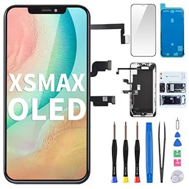 Imagem de Risidamoy [OLED] Substituição de tela para iPhone Xs Max de 6,5 polegadas com sensor de proximidade de alto-falante OLED Touch Display digitalizador conjunto completo com kits de reparo de vidro