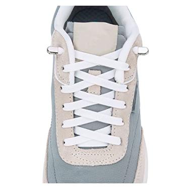 Imagem de Hstgaga Cadarços Elásticos para Crianças e Adultos, Cadarços Elásticos Sem Cadarço para Tênis, Branco, X-Large