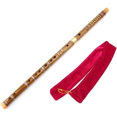 Imagem de Flauta de bambu profissional, flauta transversal chinesa, c, d, e, f, chave, dizi, e
