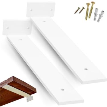 Imagem de RIO DESIGN99 Mão Francesa 25cm Cantoneira Invisível - Branco - 2 Unidades - Reforçada Industrial Invertida Suporte Aço Ferro Em T